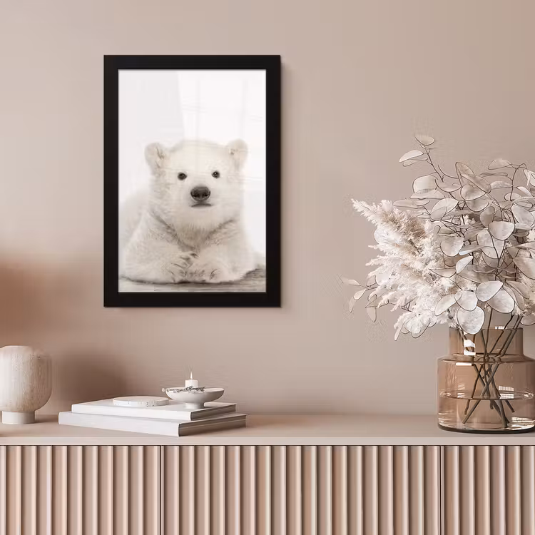 Poster met lijst - IJsbeer - Dieren - Kinderen - Wit - Jongens - Meisjes — 5