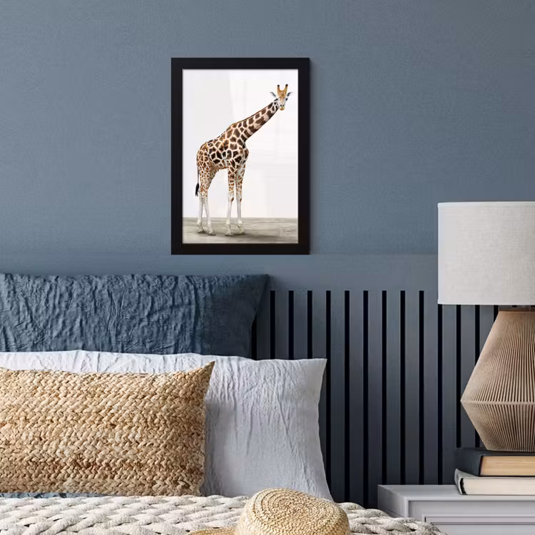 Poster met lijst - Giraffe - Dieren - Witte achtergrond - Kinderen - Jongen - Meisje — 3