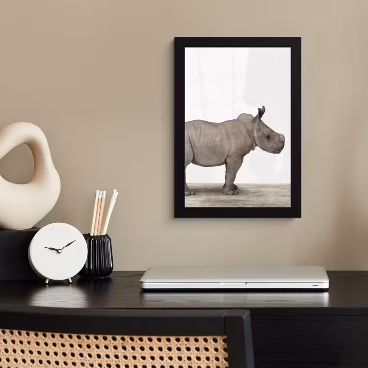 Poster met lijst - Neushoorn - Dieren - Kinderen - Jongens - Meisjes — 2