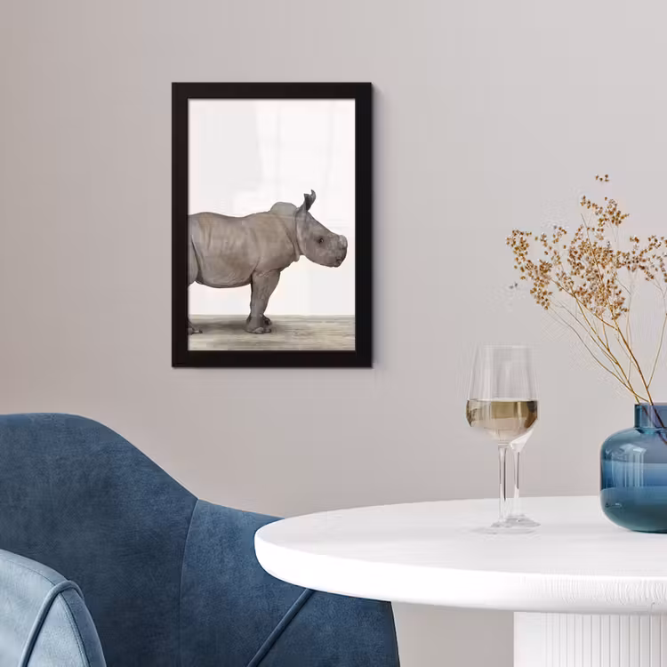 Poster met lijst - Neushoorn - Dieren - Kinderen - Jongens - Meisjes — 4