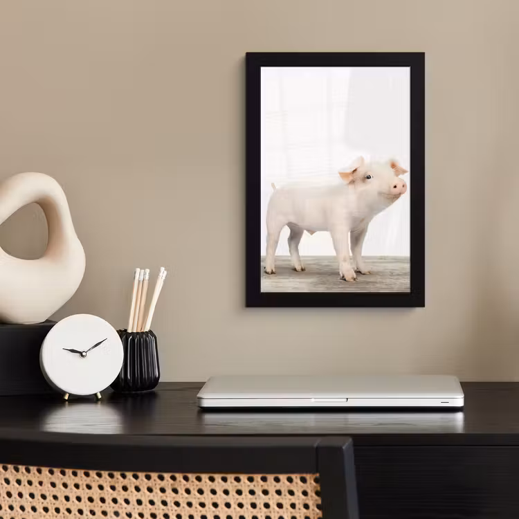 Poster met lijst - Varkentje - Big - Dieren - Roze - Jongens - Meisjes - Kinderen — 2
