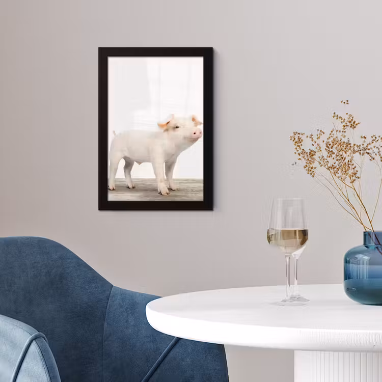 Poster met lijst - Varkentje - Big - Dieren - Roze - Jongens - Meisjes - Kinderen — 4