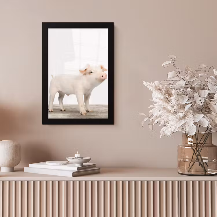 Poster met lijst - Varkentje - Big - Dieren - Roze - Jongens - Meisjes - Kinderen — 5