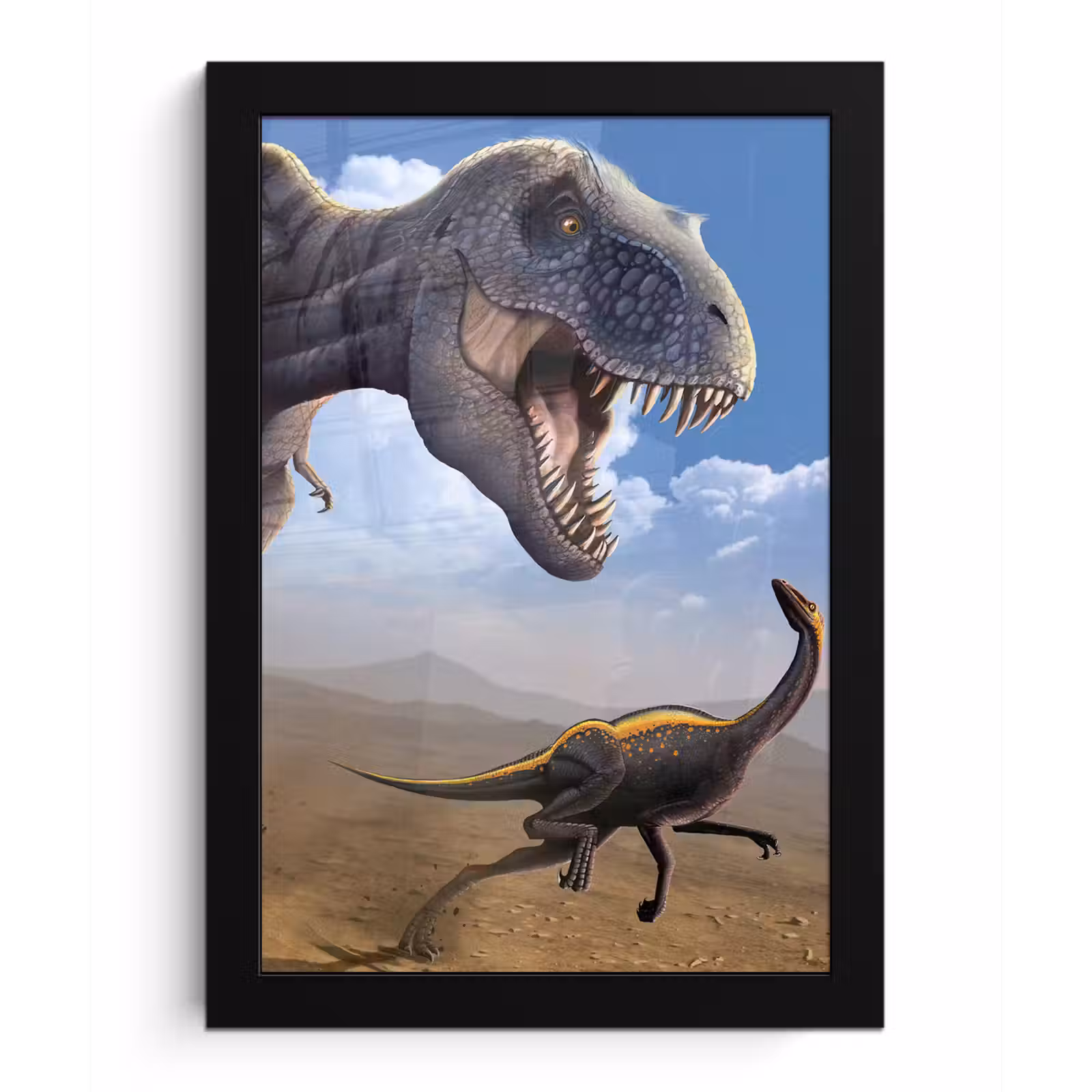 Poster met lijst - Dino - Wilde dieren - Tekening - Kinderen - Jongens - Kinderen — 1