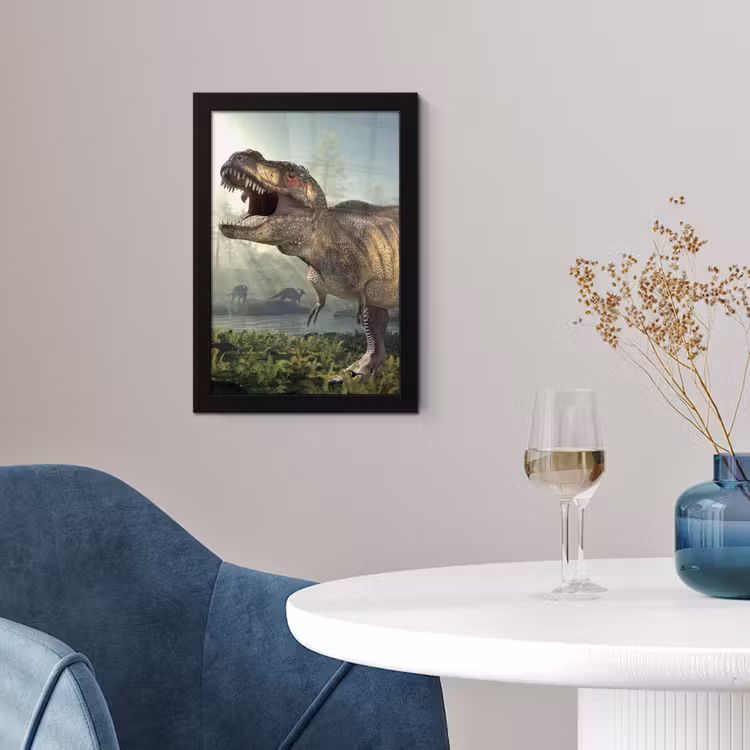 Poster met lijst - Dino - Gras - Tekening - Kinderen - Jongens — 4