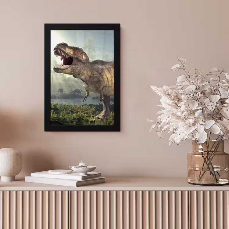 Poster met lijst - Dino - Gras - Tekening - Kinderen - Jongens — 5