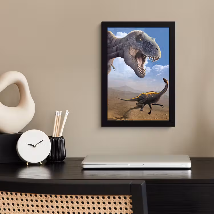Poster met lijst - Dino - Wilde dieren - Tekening - Kinderen - Jongens - Kinderen — 2