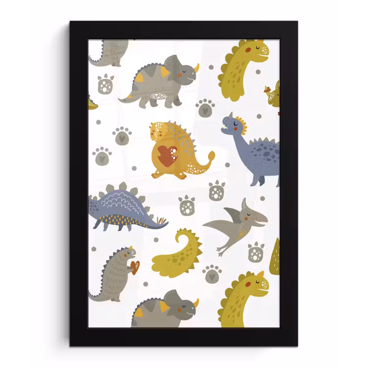 Poster met lijst - Dinosaurus - Kinderen - Design - Jongens - Meisjes - Kinderen — 1