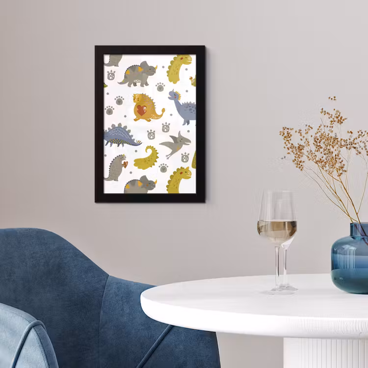 Poster met lijst - Dinosaurus - Kinderen - Design - Jongens - Meisjes - Kinderen — 4