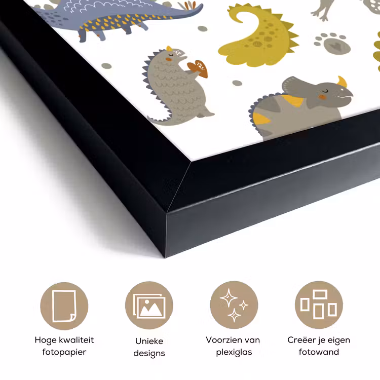 Poster met lijst - Dinosaurus - Kinderen - Design - Jongens - Meisjes - Kinderen — 6
