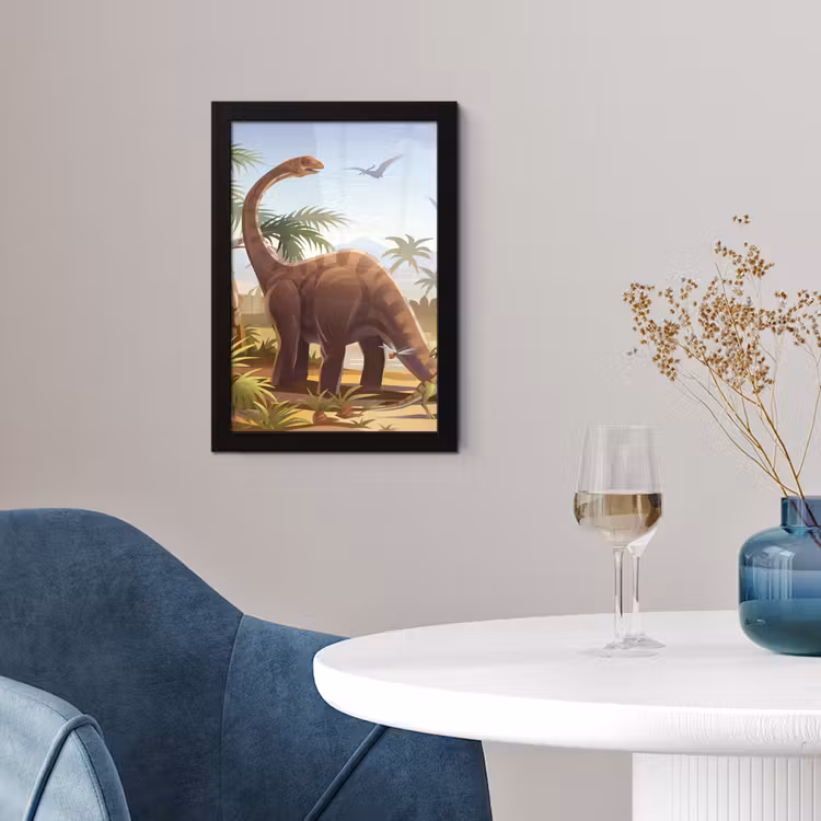 Poster met lijst - Dinosaurus - Landschap - Tropisch - Kinderen - Jongens — 4