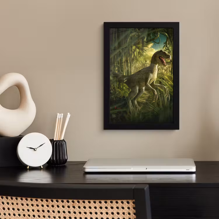 Poster met lijst - Dinosaurus - Planten - Groen - Illustratie - Kinderen - Jongens — 2