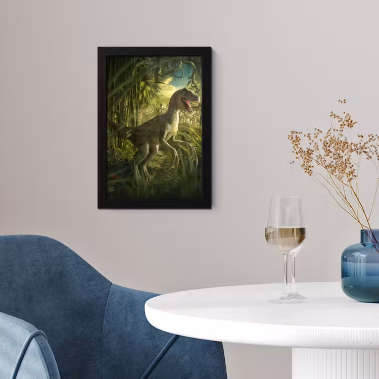 Poster met lijst - Dinosaurus - Planten - Groen - Illustratie - Kinderen - Jongens — 4