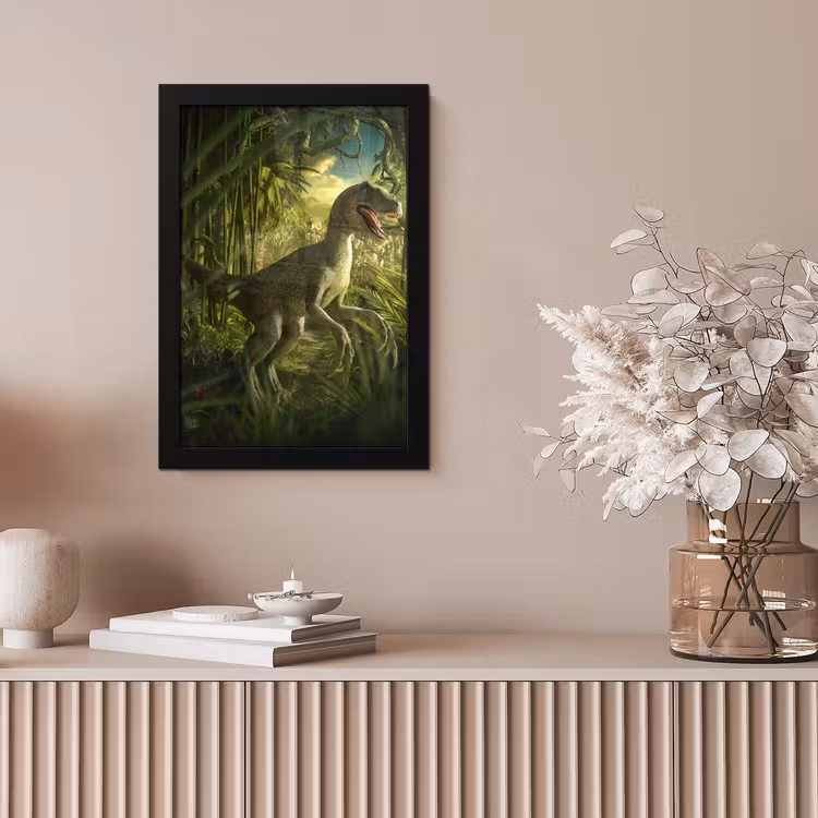 Poster met lijst - Dinosaurus - Planten - Groen - Illustratie - Kinderen - Jongens — 5