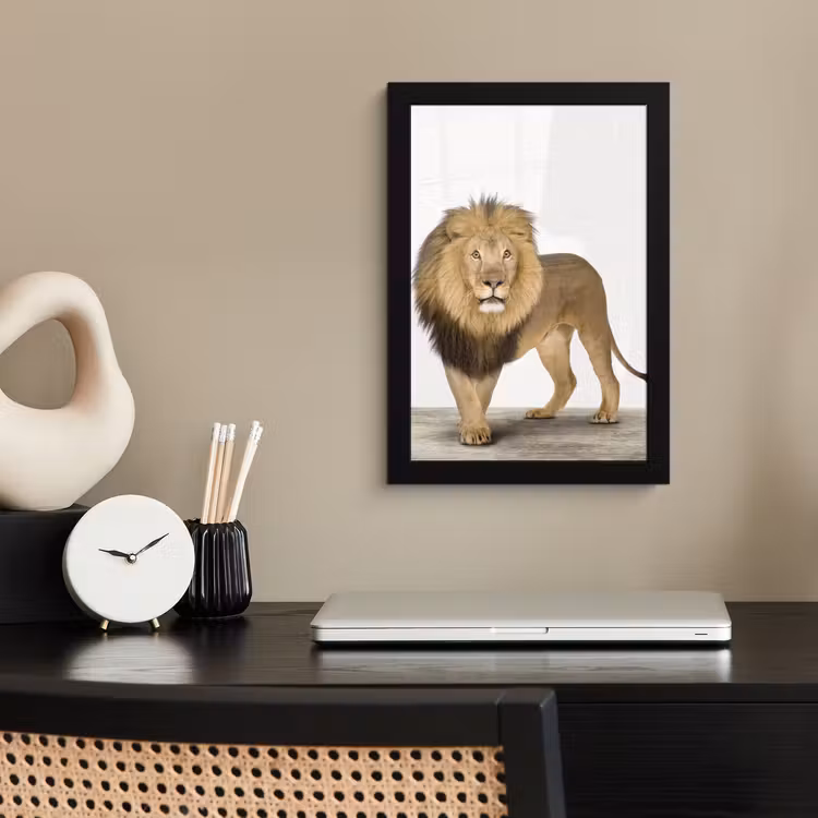 Poster met lijst - Jongens - Leeuw - Dieren - Kinderen - Meisjes — 2