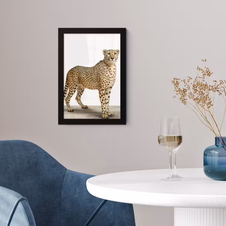 Poster met lijst - Luipaard - Dieren - Witte achtergrond - Kinderen - Jongens - Meisjes — 4