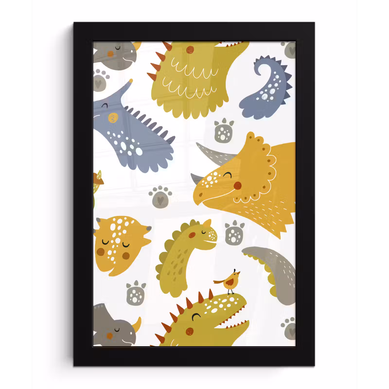 Poster met lijst - Dinosaurus - Patronen - Jongens - Dino - Kinderen — 1