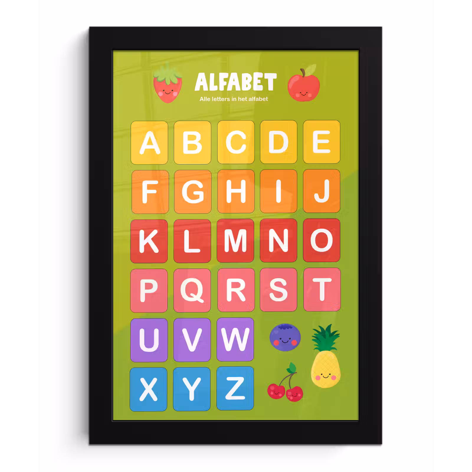 Poster met lijst - Kinderkamer - Alfabet - Educatief - Jongens - Meisjes - Kinderen - Kindje — 1