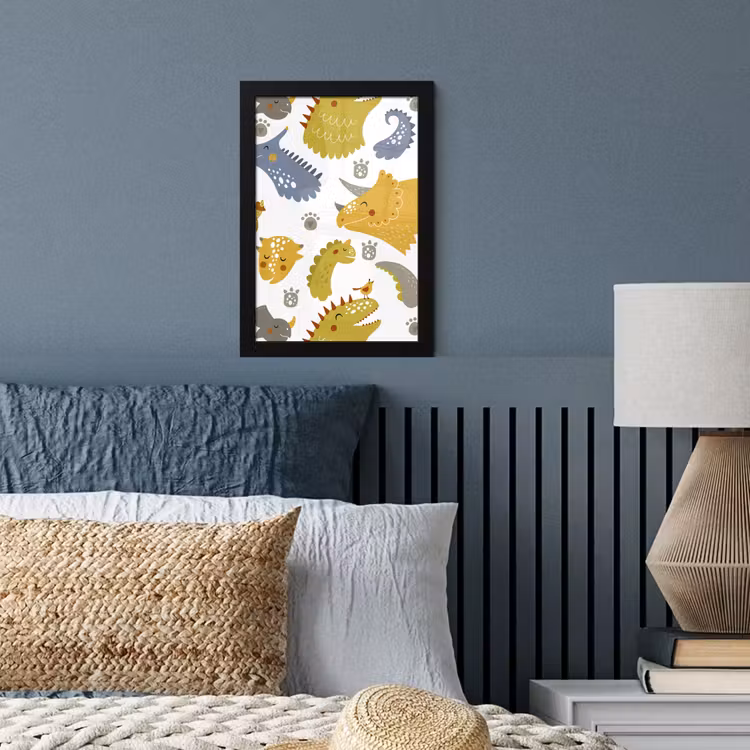 Poster met lijst - Dinosaurus - Patronen - Jongens - Dino - Kinderen — 3