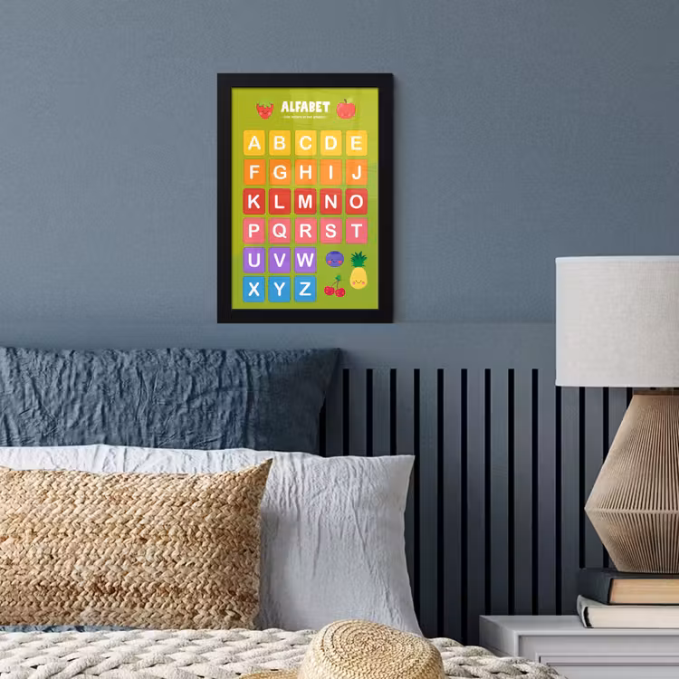 Poster met lijst - Kinderkamer - Alfabet - Educatief - Jongens - Meisjes - Kinderen - Kindje — 3