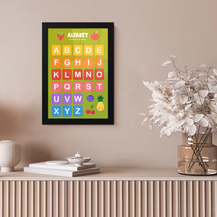 Poster met lijst - Kinderkamer - Alfabet - Educatief - Jongens - Meisjes - Kinderen - Kindje — 5