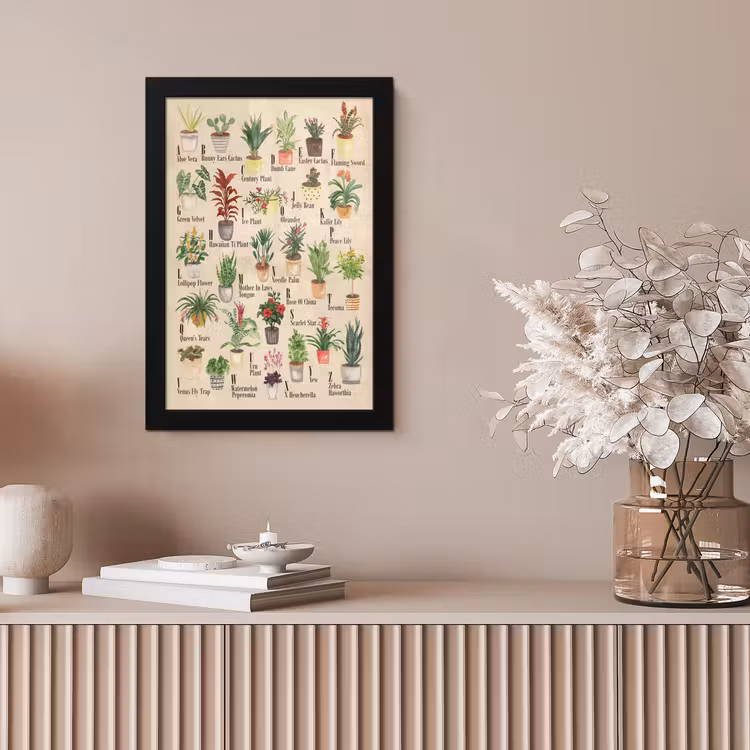 Poster met lijst - Alfabet - Planten - Cactus - Educatief - Bruin - Kinderen - Kids — 5