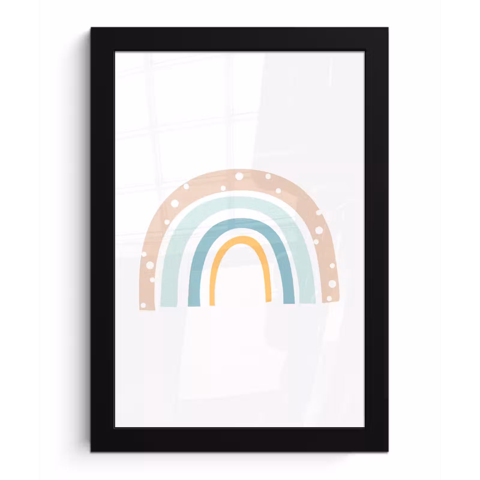 Poster met lijst - Regenboog - Kinderen - Pastel - Stippen - Baby — 1