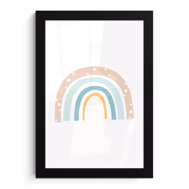 Poster met lijst - Regenboog - Kinderen - Pastel - Stippen - Baby — 1