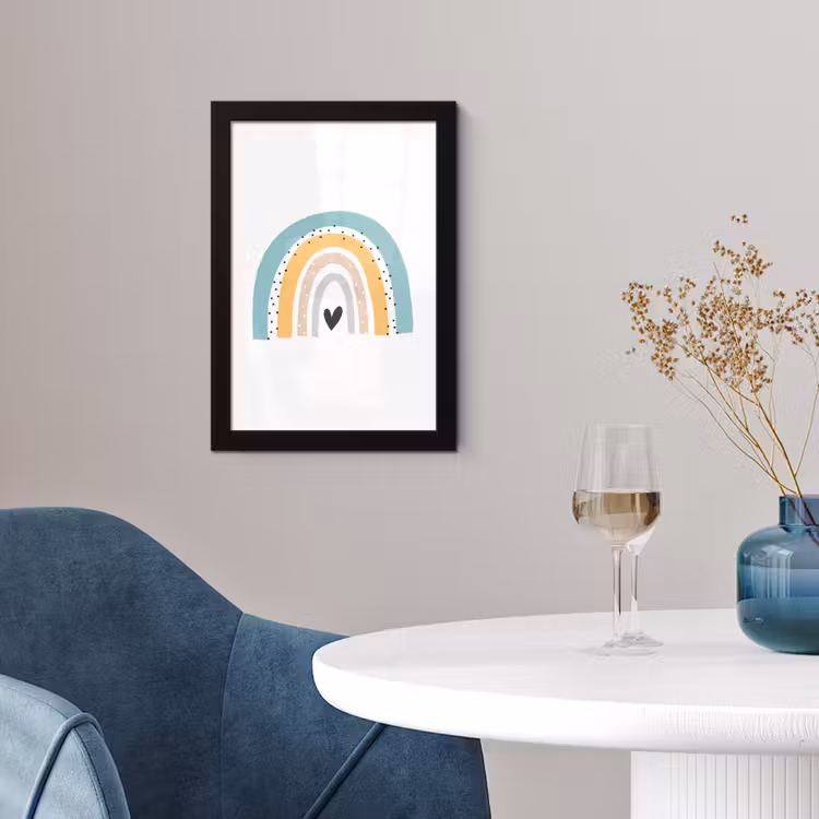 Poster met lijst - Regenboog - Meiden - Jongens - Hartje - Pastel — 4