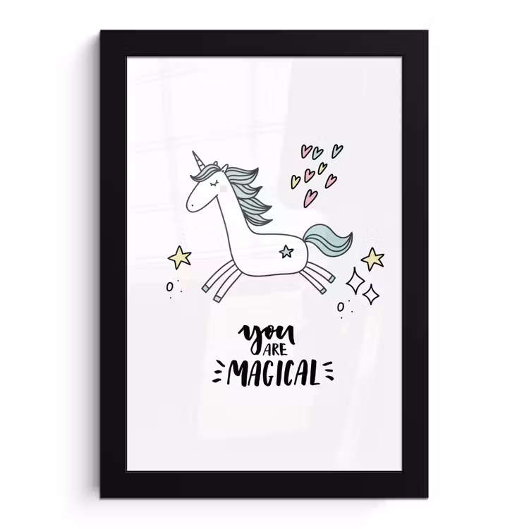 Poster met lijst - Unicorn - Kinderen - Quotes - You are magical - Meisjes — 1