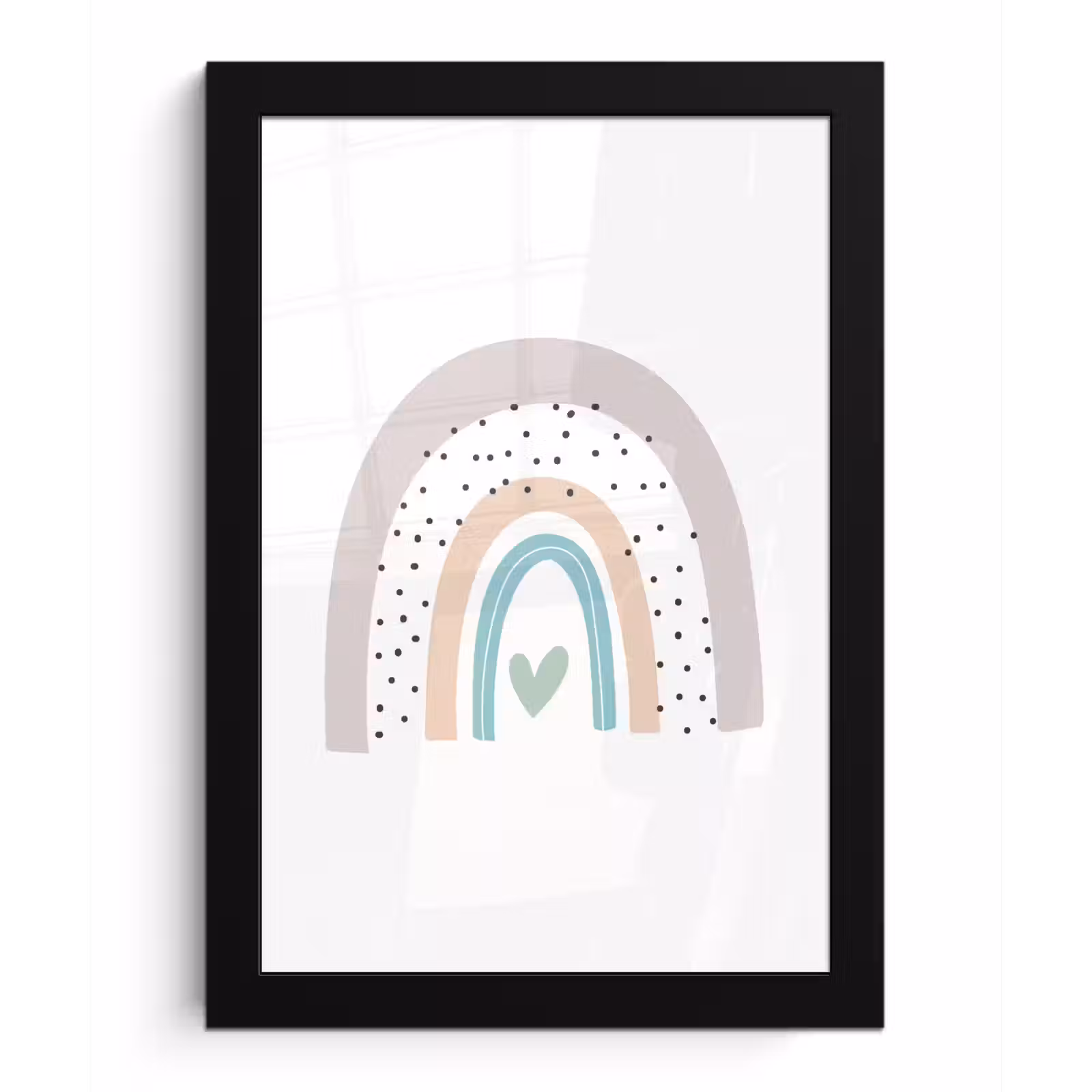 Poster met lijst - Regenboog - Hart - Stippen - Kinderen - Kids — 1