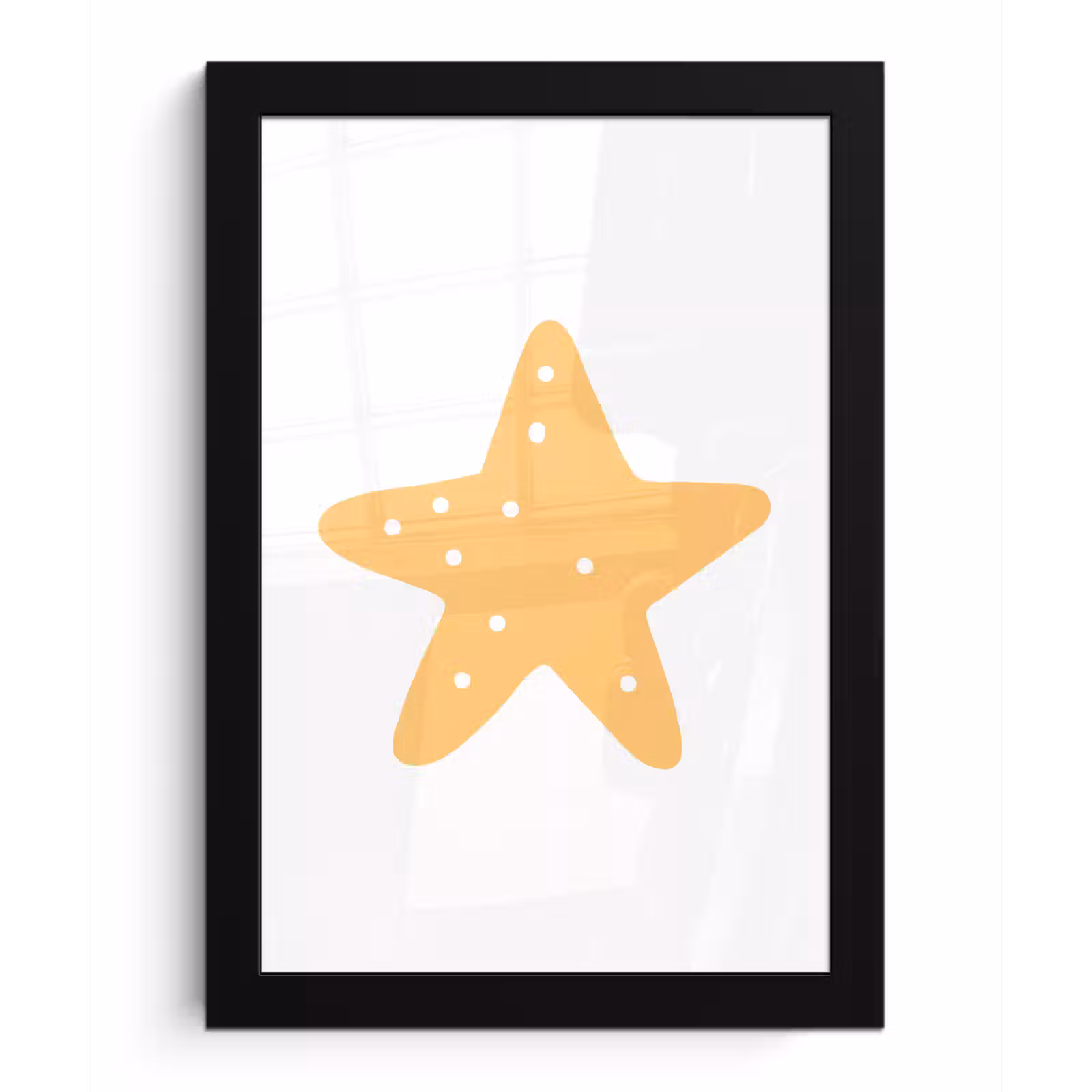 Poster met lijst - Ster - Meisjes - Jongens - Oranje - Stippen - Kinderen — 1