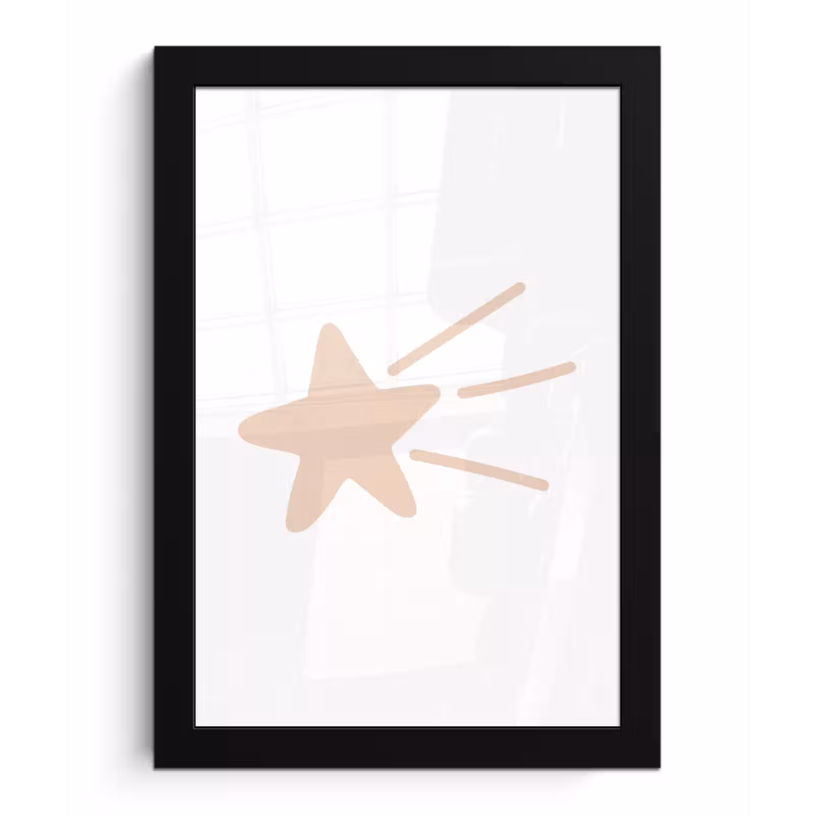Poster met lijst - Vallende ster - Pastel - Kinderen - Roze - Kids — 1