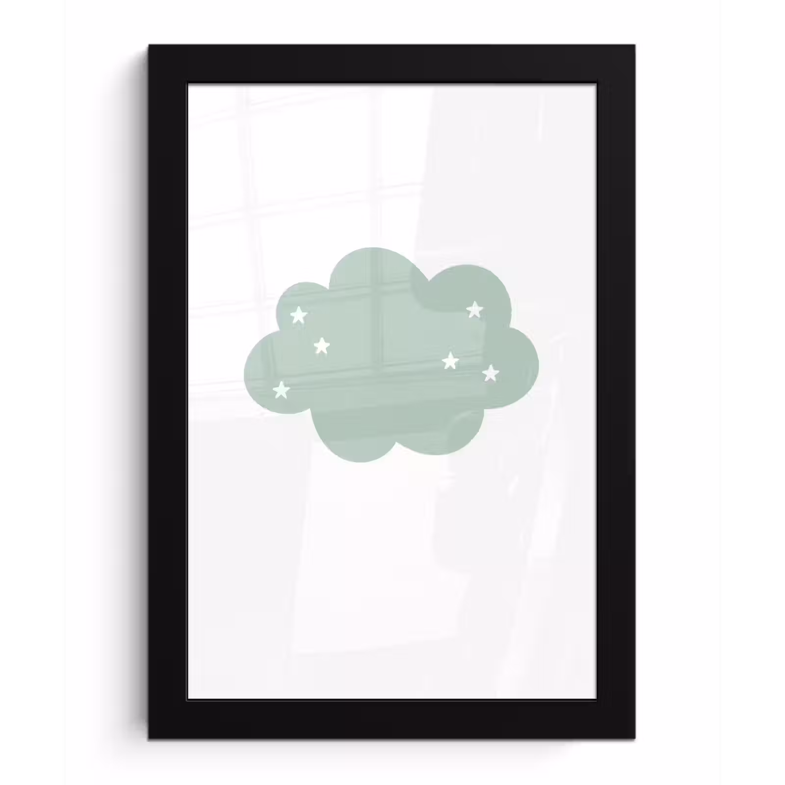 Poster met lijst - Wolk - Meiden - Jongens - Sterren - Pastel - Kind — 1