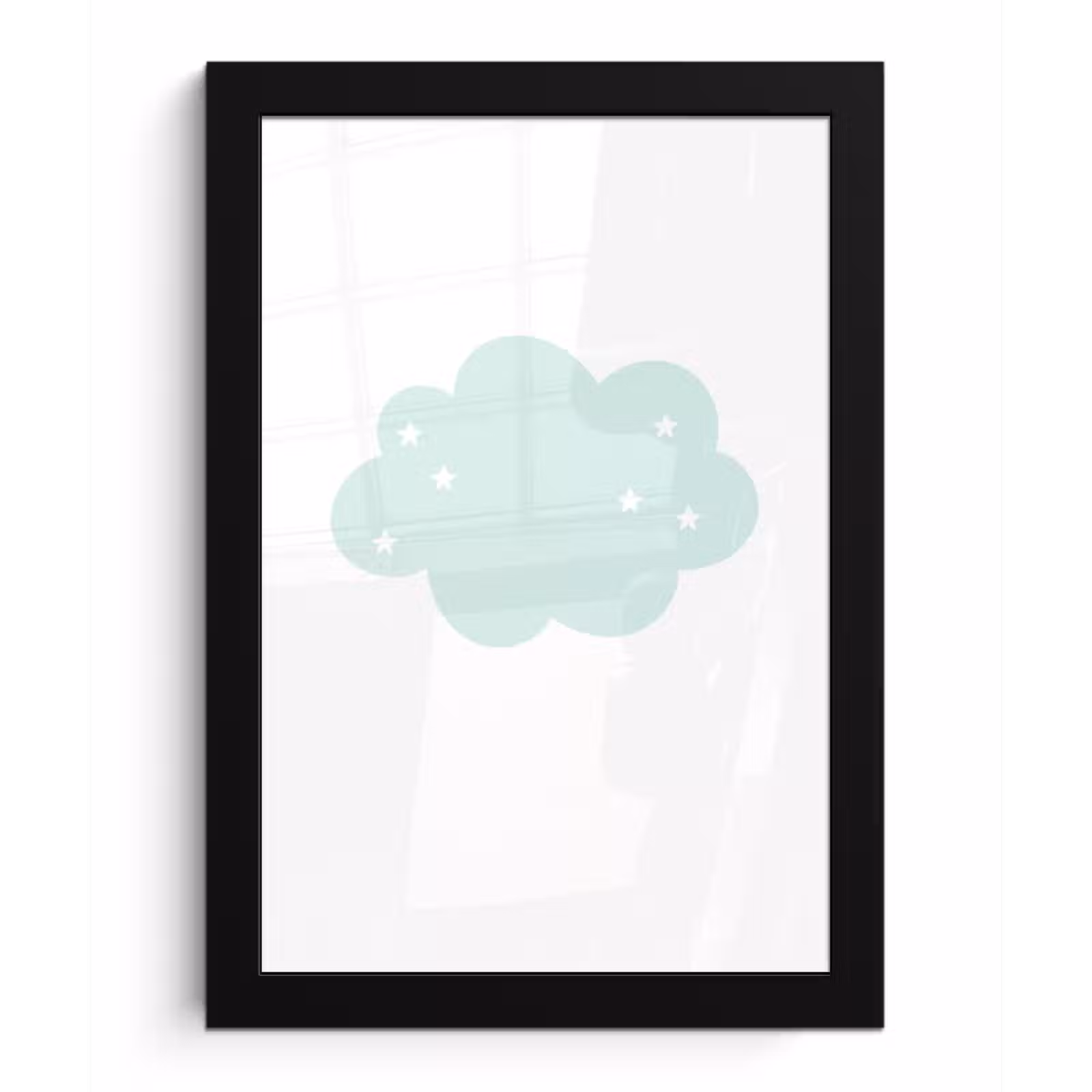 Poster met lijst - Wolk - Sterretjes - Pastel - Kinderen - Baby — 1