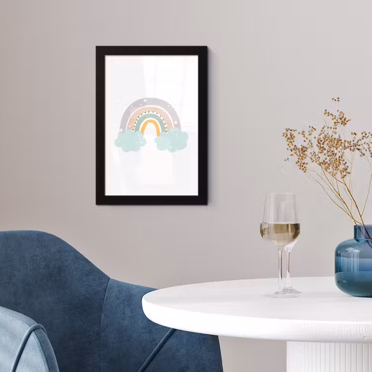 Poster met lijst - Regenboog - Sterren - Stippen - Wolken - Kinderen — 4