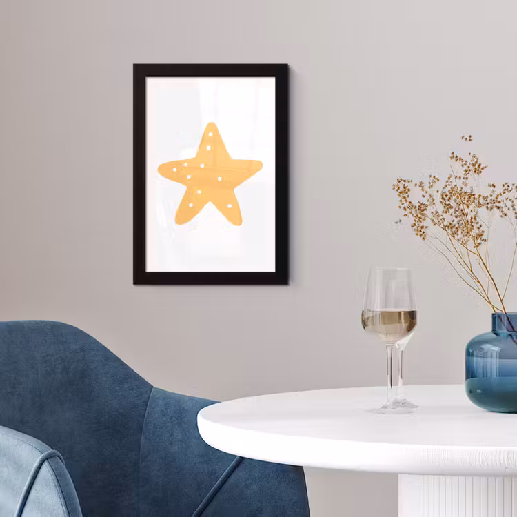 Poster met lijst - Ster - Meisjes - Jongens - Oranje - Stippen - Kinderen — 4