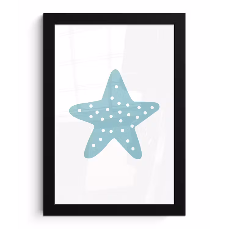 Poster met lijst - Ster - Stippen - Pastel - Meiden - Jongens - Kids — 1