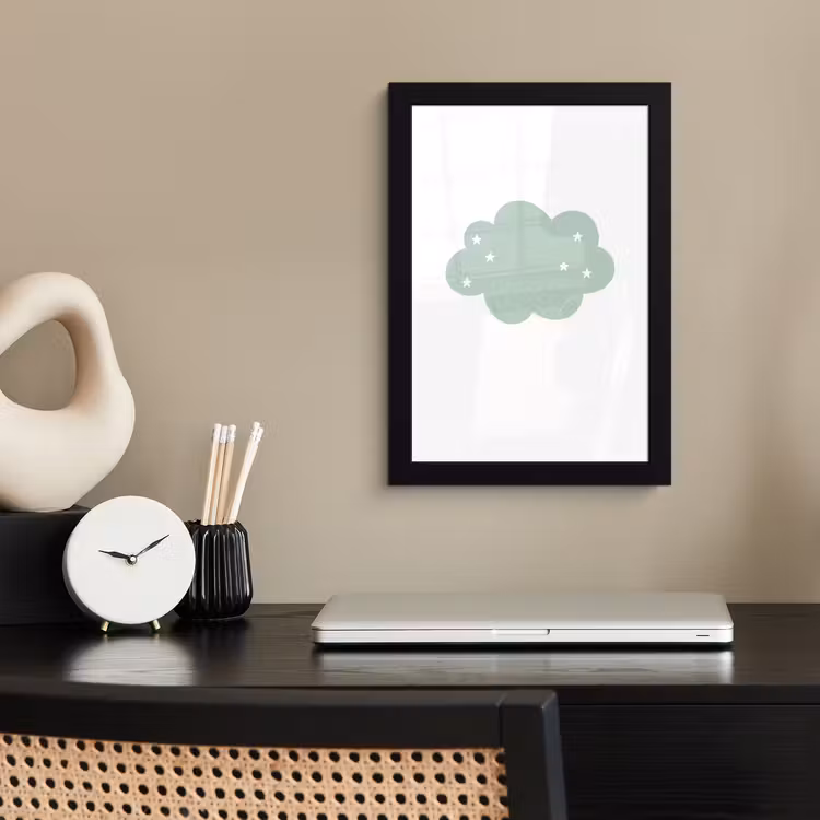 Poster met lijst - Wolk - Meiden - Jongens - Sterren - Pastel - Kind — 2