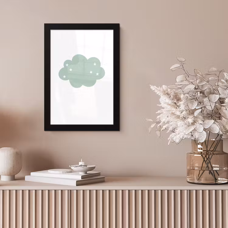 Poster met lijst - Wolk - Meiden - Jongens - Sterren - Pastel - Kind — 5