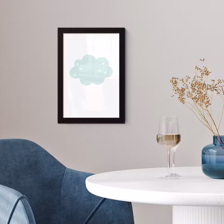 Poster met lijst - Wolk - Sterretjes - Pastel - Kinderen - Baby — 4