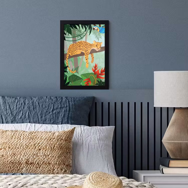 Poster met lijst - Jungle dieren - Toekan - Jongens - Meiden - Luipaard — 3