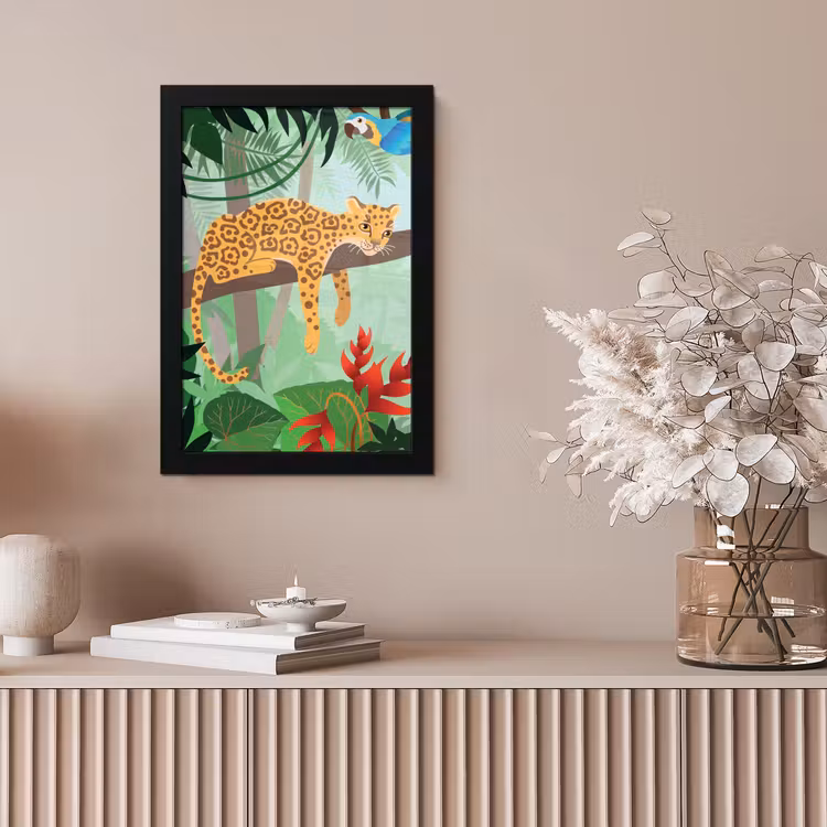 Poster met lijst - Jungle dieren - Toekan - Jongens - Meiden - Luipaard — 5