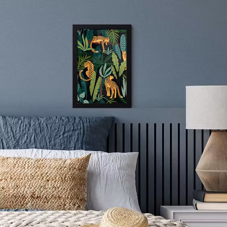 Poster met lijst - Jungle - Panter - Patronen - Jongens - Meiden - Planten — 3