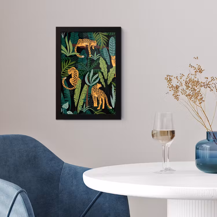 Poster met lijst - Jungle - Panter - Patronen - Jongens - Meiden - Planten — 4
