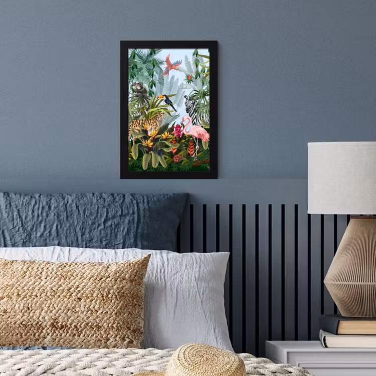 Poster met lijst - Jungle - Natuur - Jongens - Meisjes - Kinderen - Zebra - Flamingo — 3