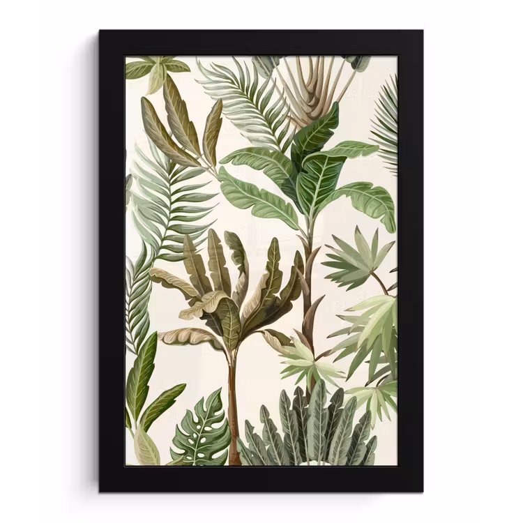 Poster met lijst - Jungle - Palmboom - Bananenplant - Kinderen - Natuur - Planten — 1