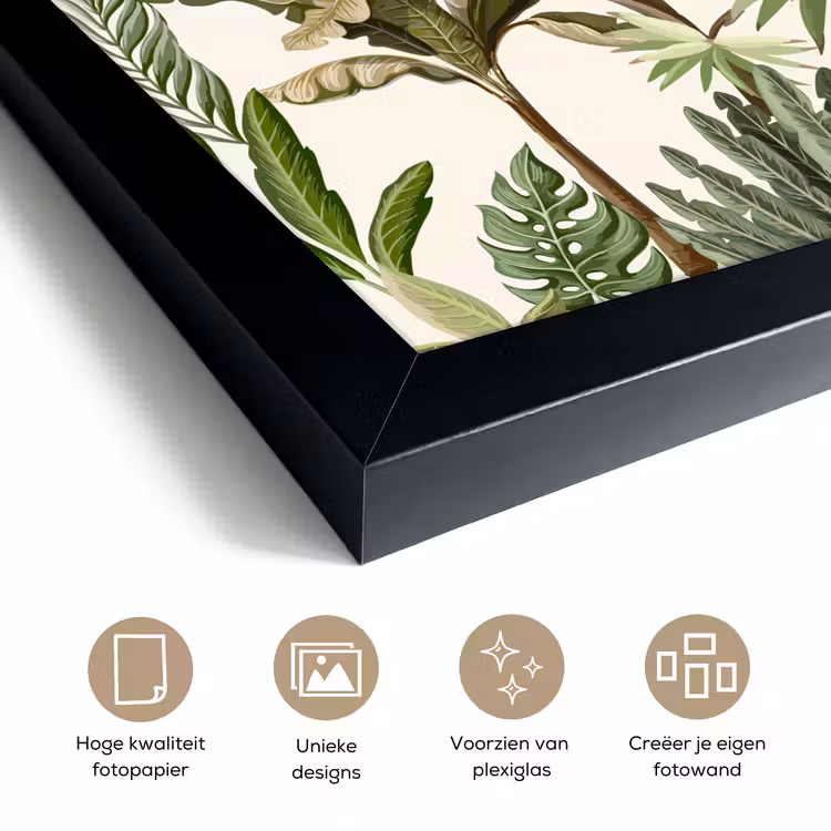 Poster met lijst - Jungle - Palmboom - Bananenplant - Kinderen - Natuur - Planten — 6