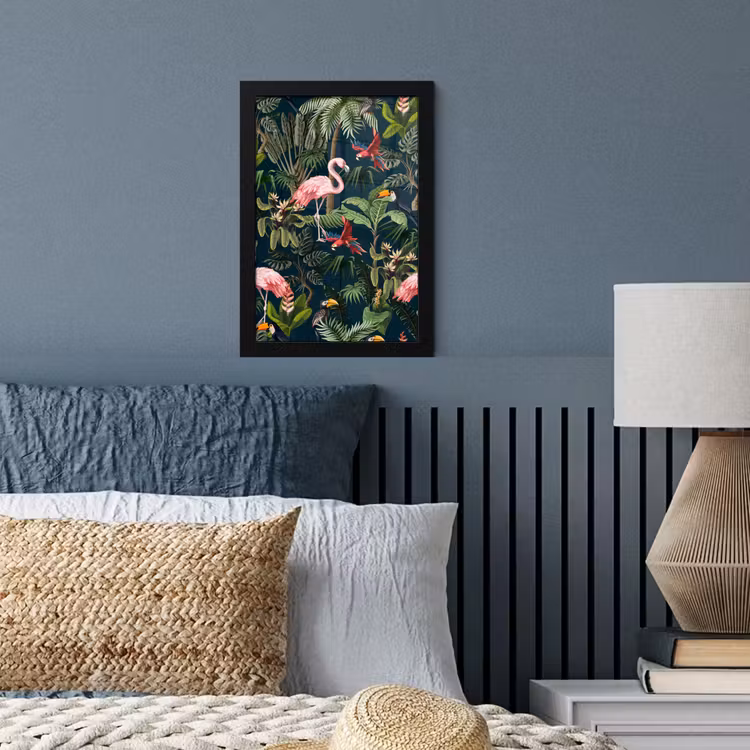Poster met lijst - Jungledieren - Patroon - Kinderen - Flamingo - Papegaai - Kids — 3