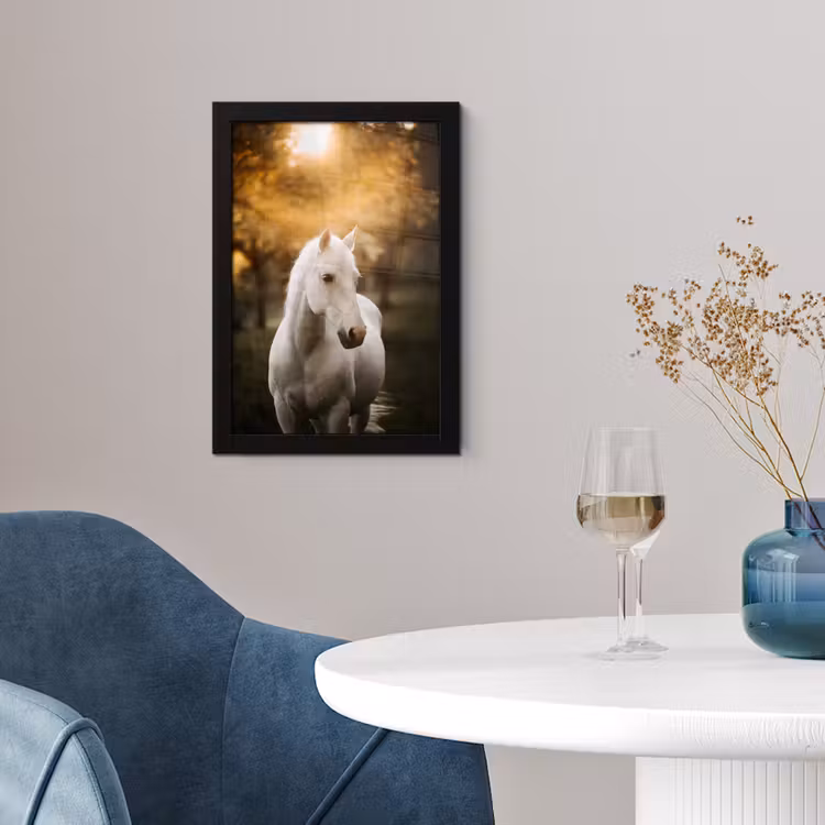 Poster met lijst - Paard - Zon - Herfst - Dieren - Natuur — 4
